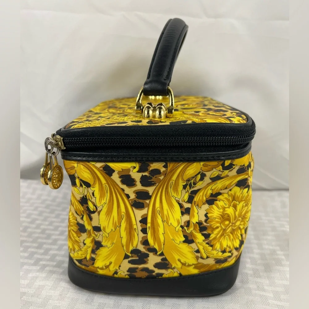 3195: Gianni Versace Baroque & Leopard Print Vanity Cosmetic Case